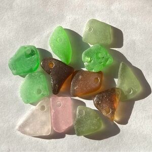 Sea Glass Beads Multicolored